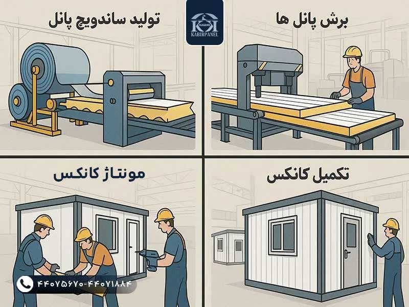 ساخت کانکس ساندویچ پانل