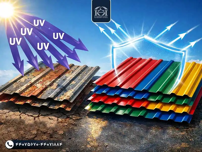 مقاومت رنگ ورق گالوانیزه در برابر اشعه uv
